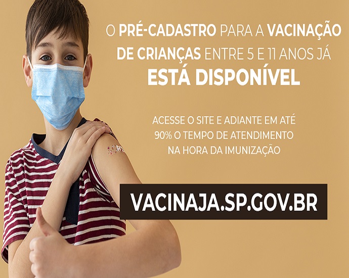 KIDS: Jales deve iniciar em breve vacinação contra a covid-19 em crianças de 5 a 11 anos. Cadastramento já está aberto