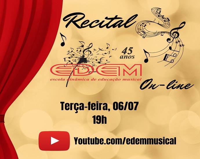 45 ANOS: EDEM MUSICAL comemora aniversário apresentando Recital on-line