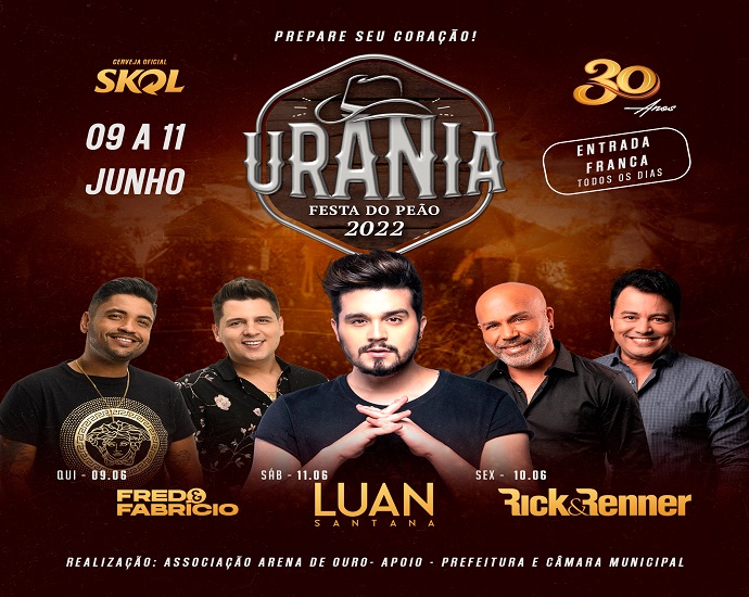 RODEIO: Festa do Peão de Urânia chega a sua 30ª edição com show de Luan Santana
